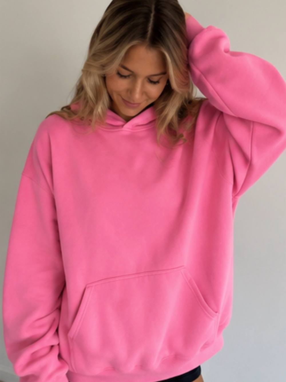 Women's Pink Oversized Crewneck Sweatshirt